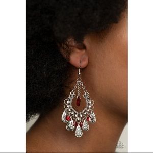 Red Chandelier Earrings